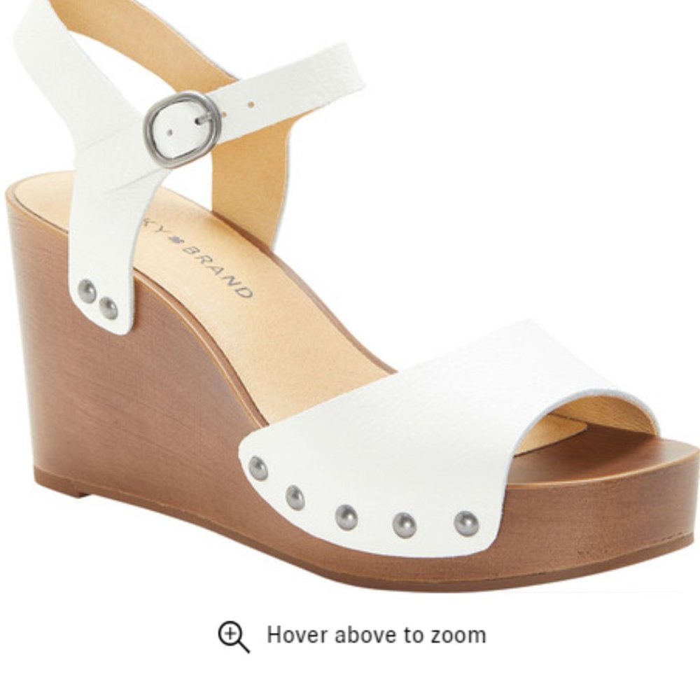 New Lucky Brand Angora Leather Sandal Sz 6.5M